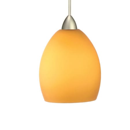 A large image of the WAC Lighting QP524 Amber / Brushed Nickel