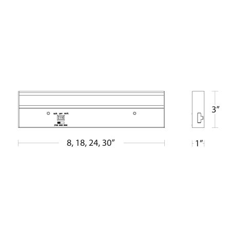 A large image of the WAC Lighting BA-AC24-CS Line Drawing