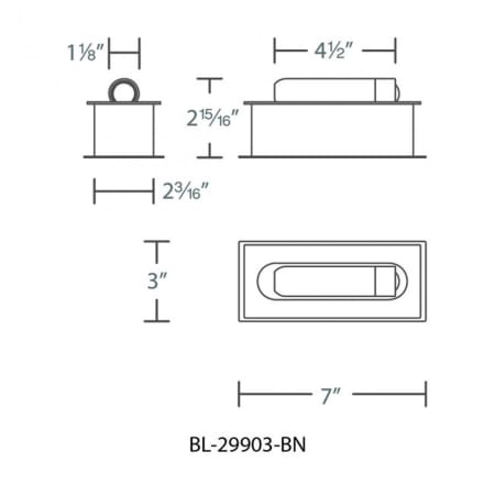 A large image of the WAC Lighting BL-29903 Line Drawing
