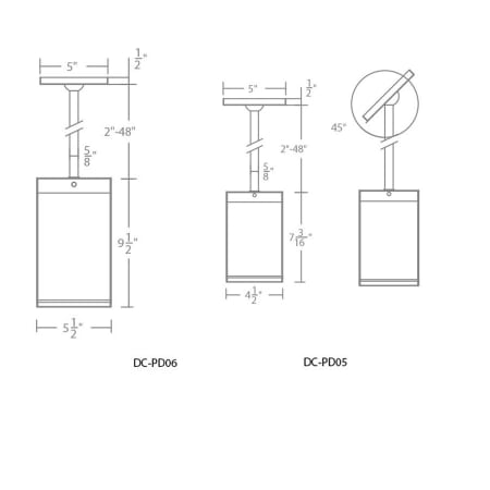 A large image of the WAC Lighting DC-PD05-N WAC Lighting-DC-PD05-N-Line Drawing