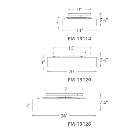 A large image of the WAC Lighting FM-13120 Line Drawing