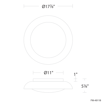 A large image of the WAC Lighting FM-49118 Line Drawing