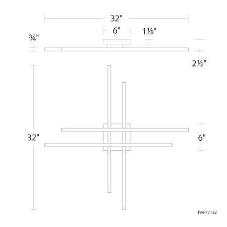 A large image of the WAC Lighting FM-73132 Line Drawing