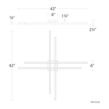 A large image of the WAC Lighting FM-73142 Line Drawing