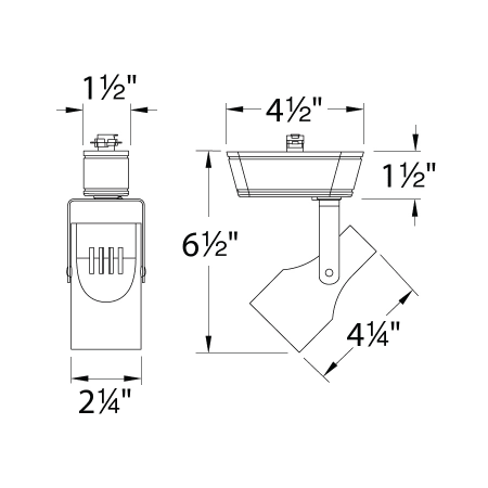 A large image of the WAC Lighting HHT-007 Line Drawing