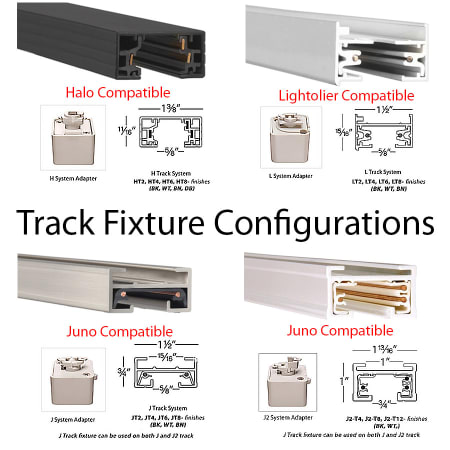 A large image of the WAC Lighting HHT-007L Track Configurations