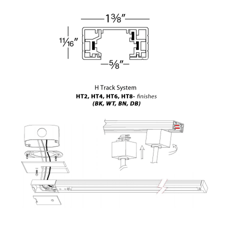 A large image of the WAC Lighting HT6 WAC Lighting-HT6-Line Drawing