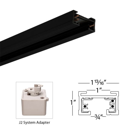 A large image of the WAC Lighting J2-BXLE WAC Lighting-J2-BXLE-Dimensional View