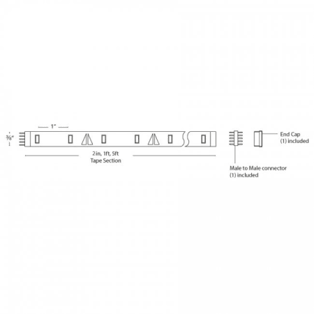 A large image of the WAC Lighting LED-T24-1 WAC Lighting-LED-T24-1-Line Drawing