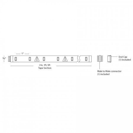 A large image of the WAC Lighting LED-T24L-3L WAC Lighting-LED-T24L-3L-Line Drawing