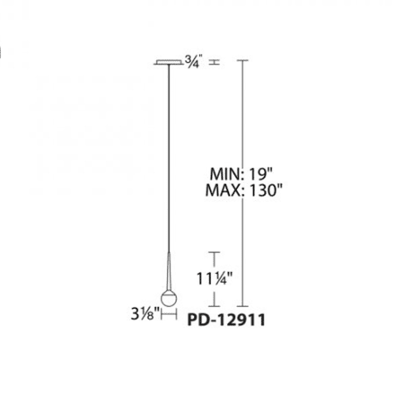 A large image of the WAC Lighting PD-12911 Line Drawing