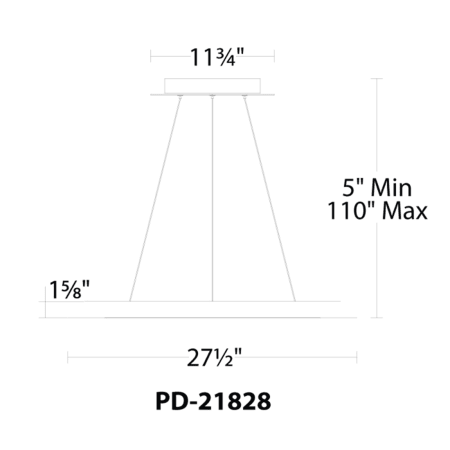 A large image of the WAC Lighting PD-21828 WAC Lighting-PD-21828-Line Drawing