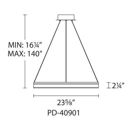 A large image of the WAC Lighting PD-40901 Line Drawing