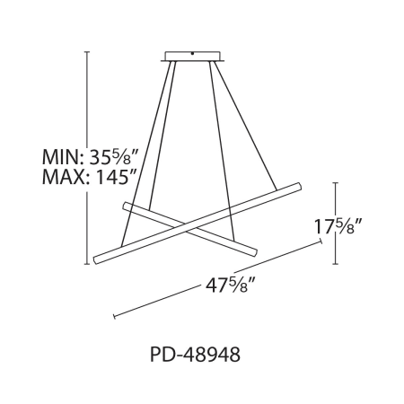 A large image of the WAC Lighting PD-48948 Line Drawing