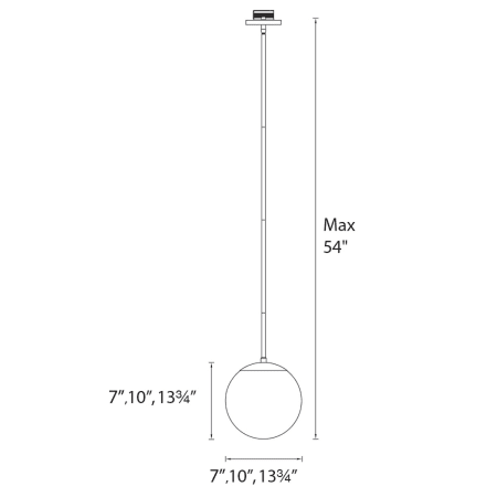 A large image of the WAC Lighting PD-52307-27 Line Drawing