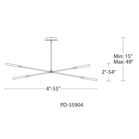 A large image of the WAC Lighting PD-55904 Line Drawing