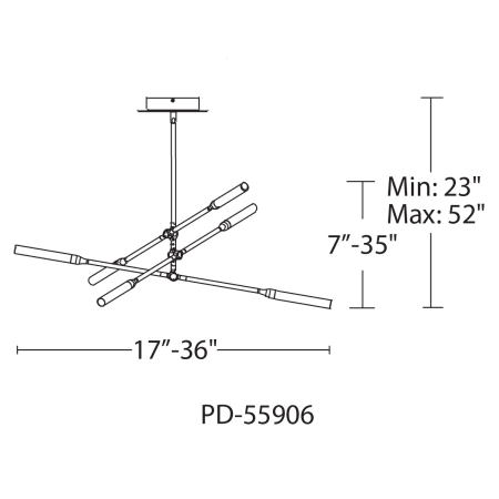 A large image of the WAC Lighting PD-55906 Line Drawing