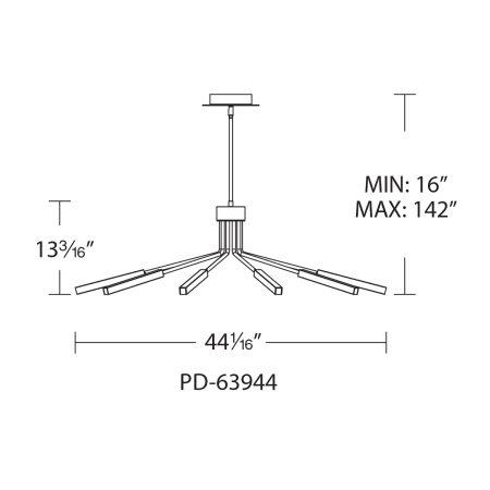 A large image of the WAC Lighting PD-63944 Line Drawing
