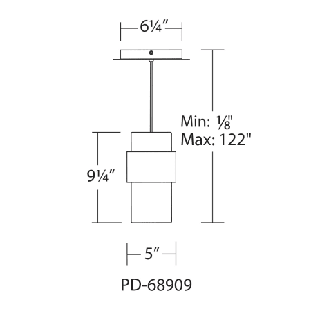 A large image of the WAC Lighting PD-68909 Line Drawing