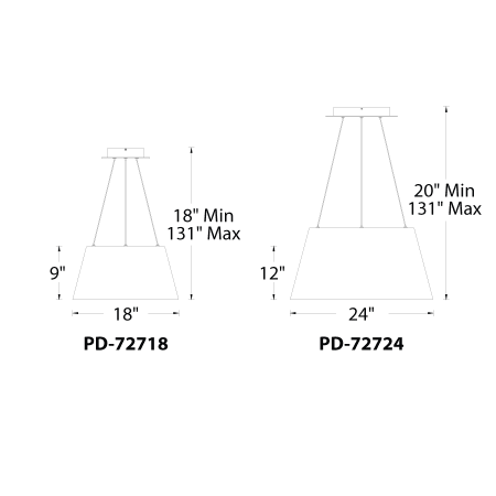A large image of the WAC Lighting PD-72718 WAC Lighting-PD-72718-Line Drawing