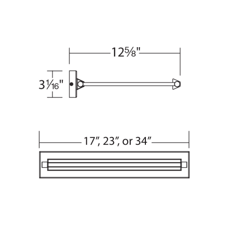 A large image of the WAC Lighting PL-LED34 Line Drawing