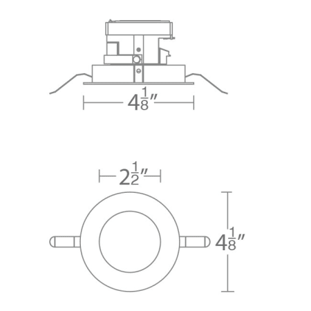 A large image of the WAC Lighting R2ARAT-N WAC Lighting-R2ARAT-N-Line Drawing