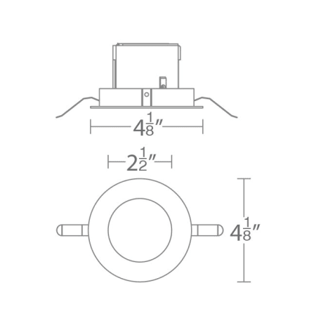 A large image of the WAC Lighting R2ARWT-A WAC Lighting-R2ARWT-A-Line Drawing