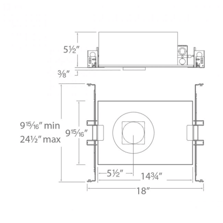 A large image of the WAC Lighting R2RCL-EM WAC Lighting-R2RCL-EM-Line Drawing