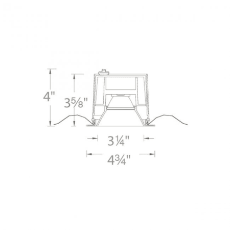 A large image of the WAC Lighting R3BRD-NWD WAC Lighting-R3BRD-NWD-Line Drawing