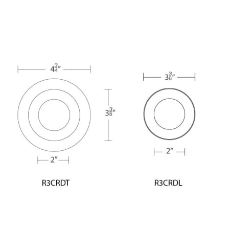 A large image of the WAC Lighting R3CRDL WAC Lighting-R3CRDL-Line Drawing