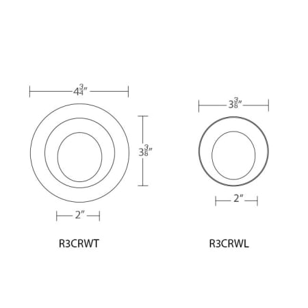 A large image of the WAC Lighting R3CRWL WAC Lighting-R3CRWL-Line Drawing