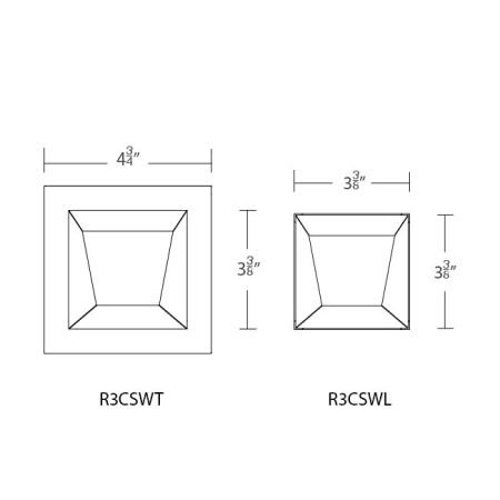 A large image of the WAC Lighting R3CSWL WAC Lighting-R3CSWL-Line Drawing