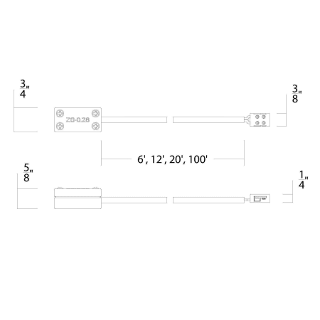 A large image of the WAC Lighting T24-BS-EX2-072 Line Drawings