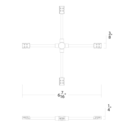 A large image of the WAC Lighting T24-BS-X Line Drawings