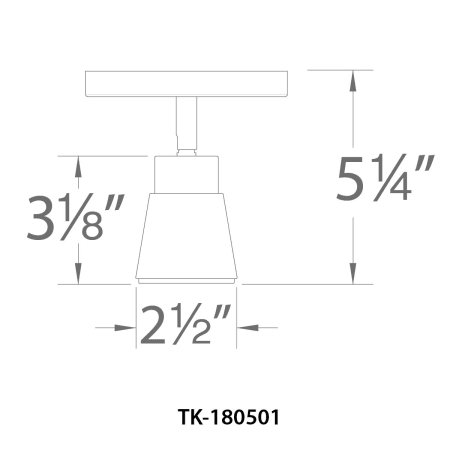 A large image of the WAC Lighting TK-180503 Line Drawing