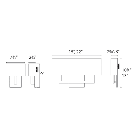 A large image of the WAC Lighting WS-13107 Line Drawing