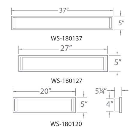 A large image of the WAC Lighting WS-180120 Line drawing