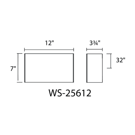 A large image of the WAC Lighting WS-25612-27-EM Line Drawing