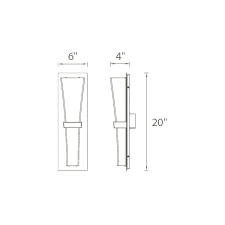 A large image of the WAC Lighting WS-45620-35 Line Drawing