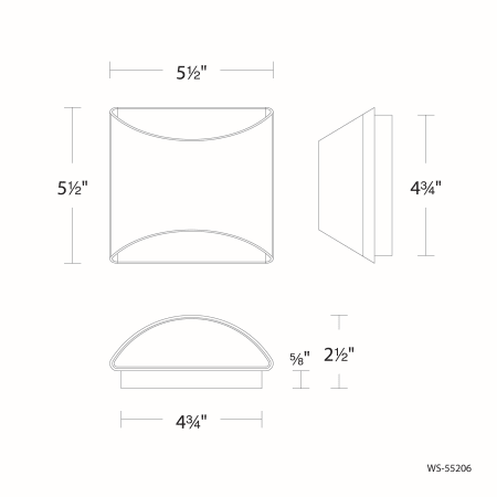 A large image of the WAC Lighting WS-55206-27 Line Drawing