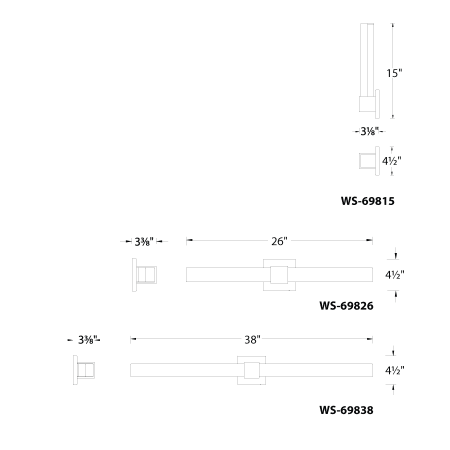 A large image of the WAC Lighting WS-69815 Line Drawing