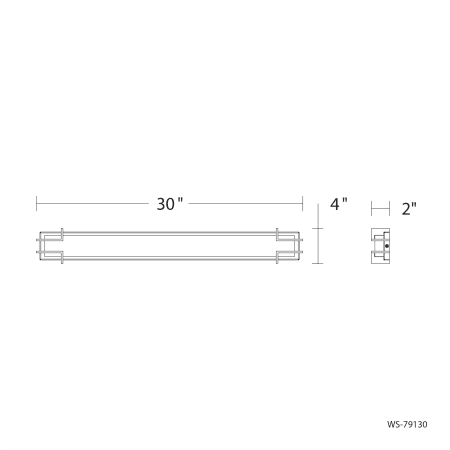 A large image of the WAC Lighting WS-79130 Line Drawing