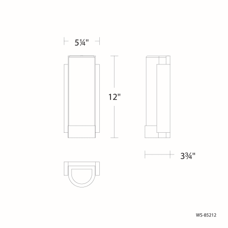 A large image of the WAC Lighting WS-85212-30 Line Drawing