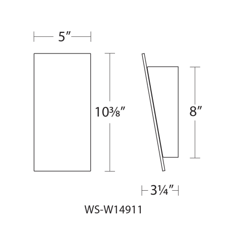 A large image of the WAC Lighting WS-W14911 Line Drawing