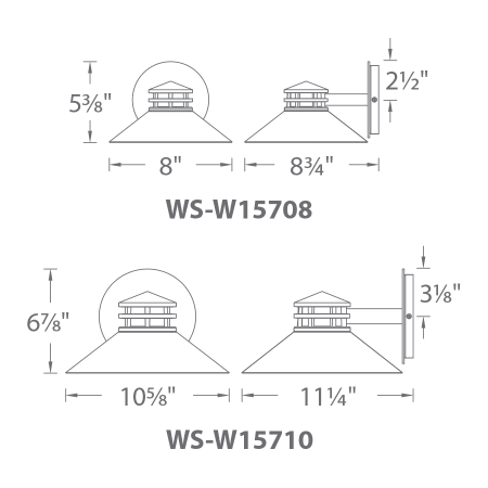 A large image of the WAC Lighting WS-W15708 Line Drawing