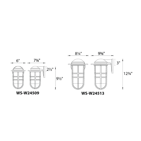 A large image of the WAC Lighting WS-W24509 Line Drawing