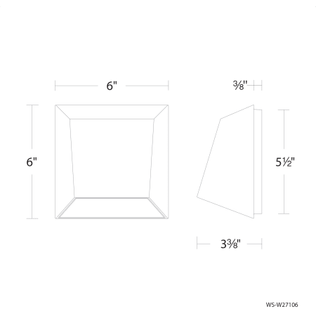 A large image of the WAC Lighting WS-W27106-35 Line Drawing