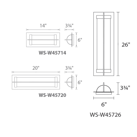 A large image of the WAC Lighting WS-W45726 Line Drawing