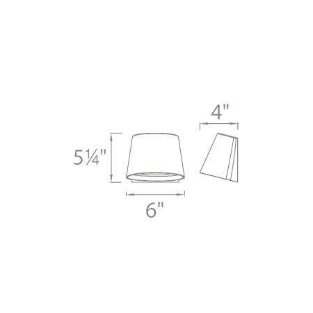 A large image of the WAC Lighting WS-W65607 Line Drawing