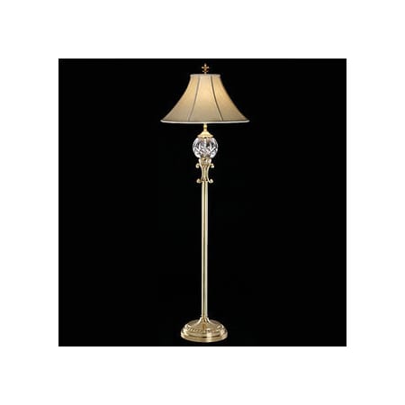 A large image of the Waterford 1096706001 / 939860 Versailles Brass with Parchment Shantung Shade